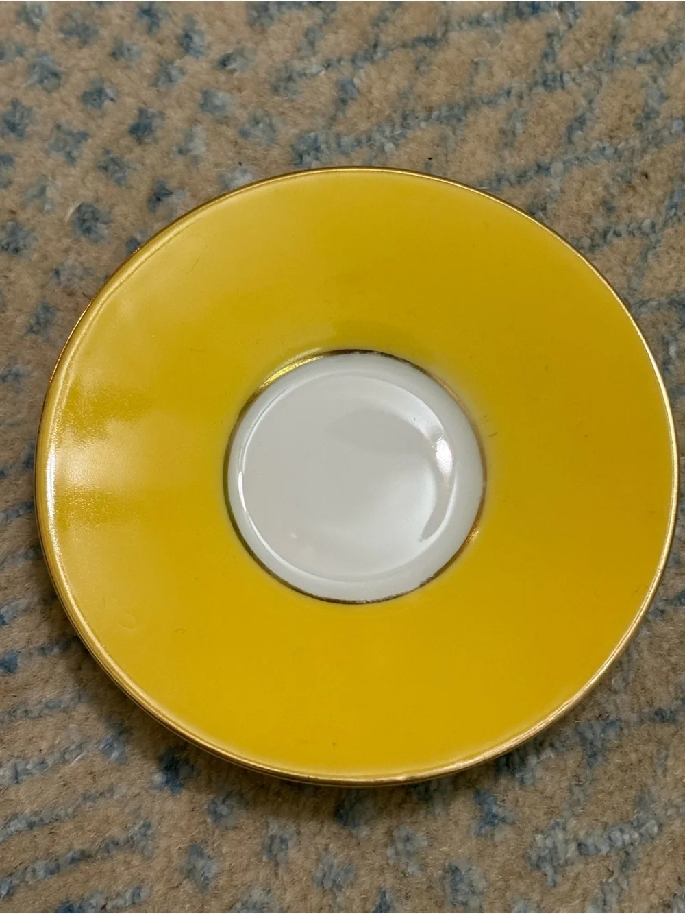 Yellow Vintage Tirschenreuth Bavaria Teacup And Saucer Gold Rim